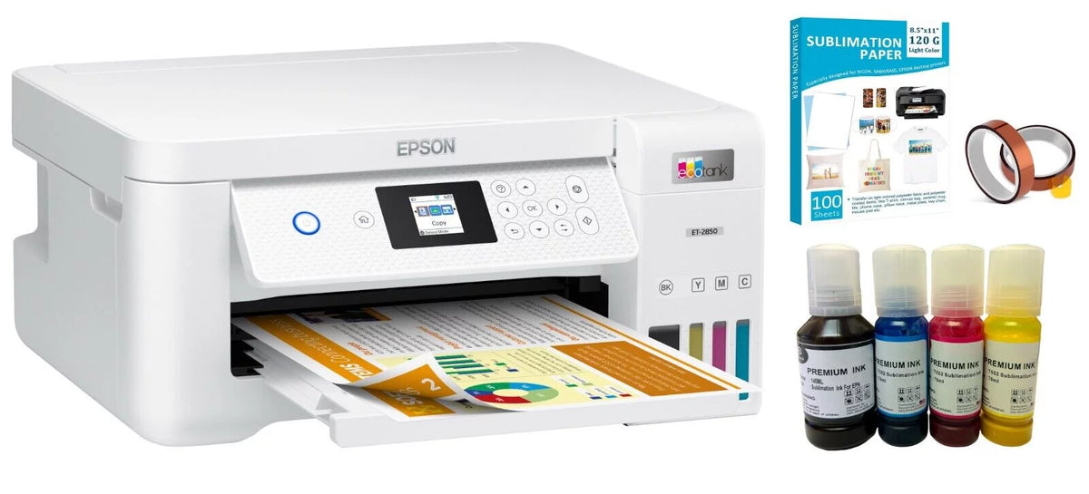 Sublimation Printer Bundle with Paper and Ink Bottles O664
