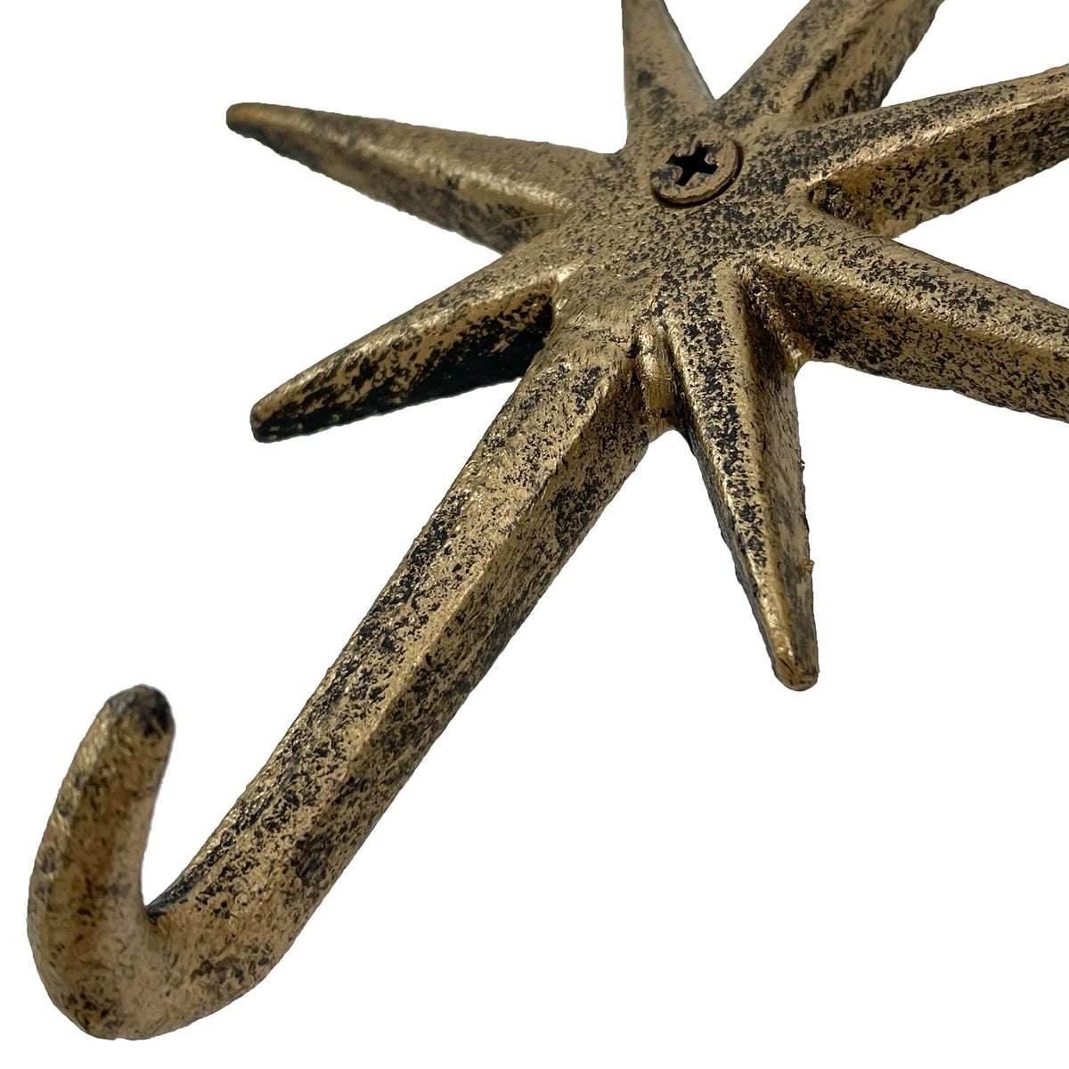 Set of 3 Gold Cast Iron Wall Hooks A22932