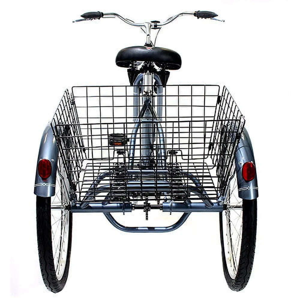24" Adult Tricycle with Rear Storage Basket K1799