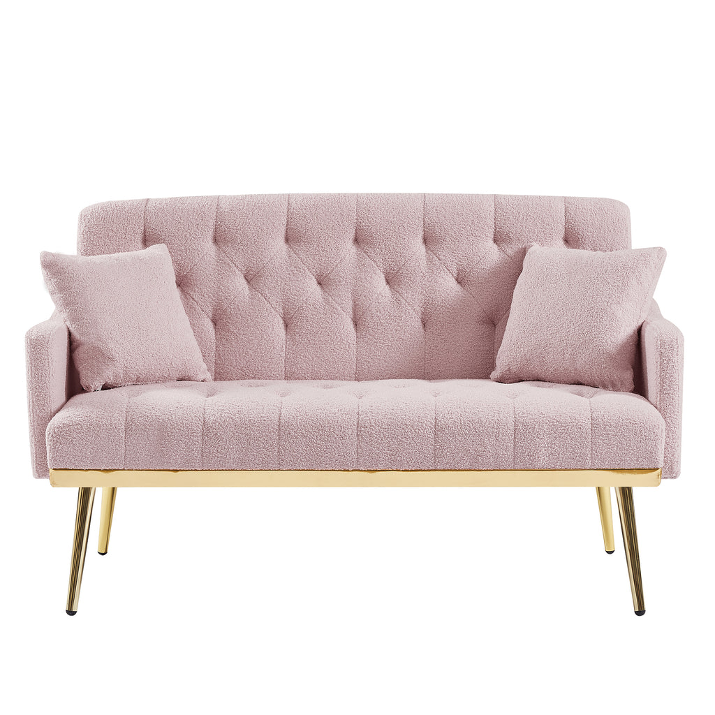 PINK TEDDY FABRIC 2 SEATER SOFA S5047