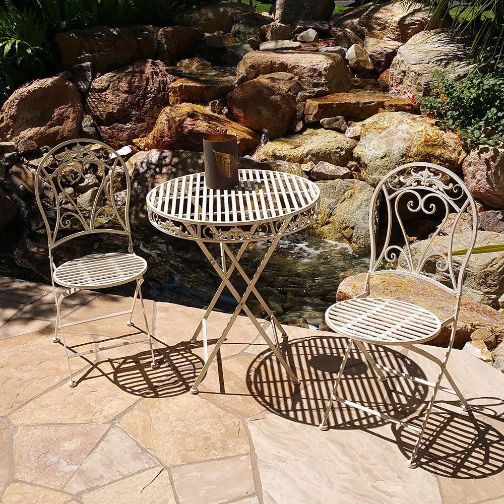 Antiqued Iron 3PC Folding Bistro Set Q5913