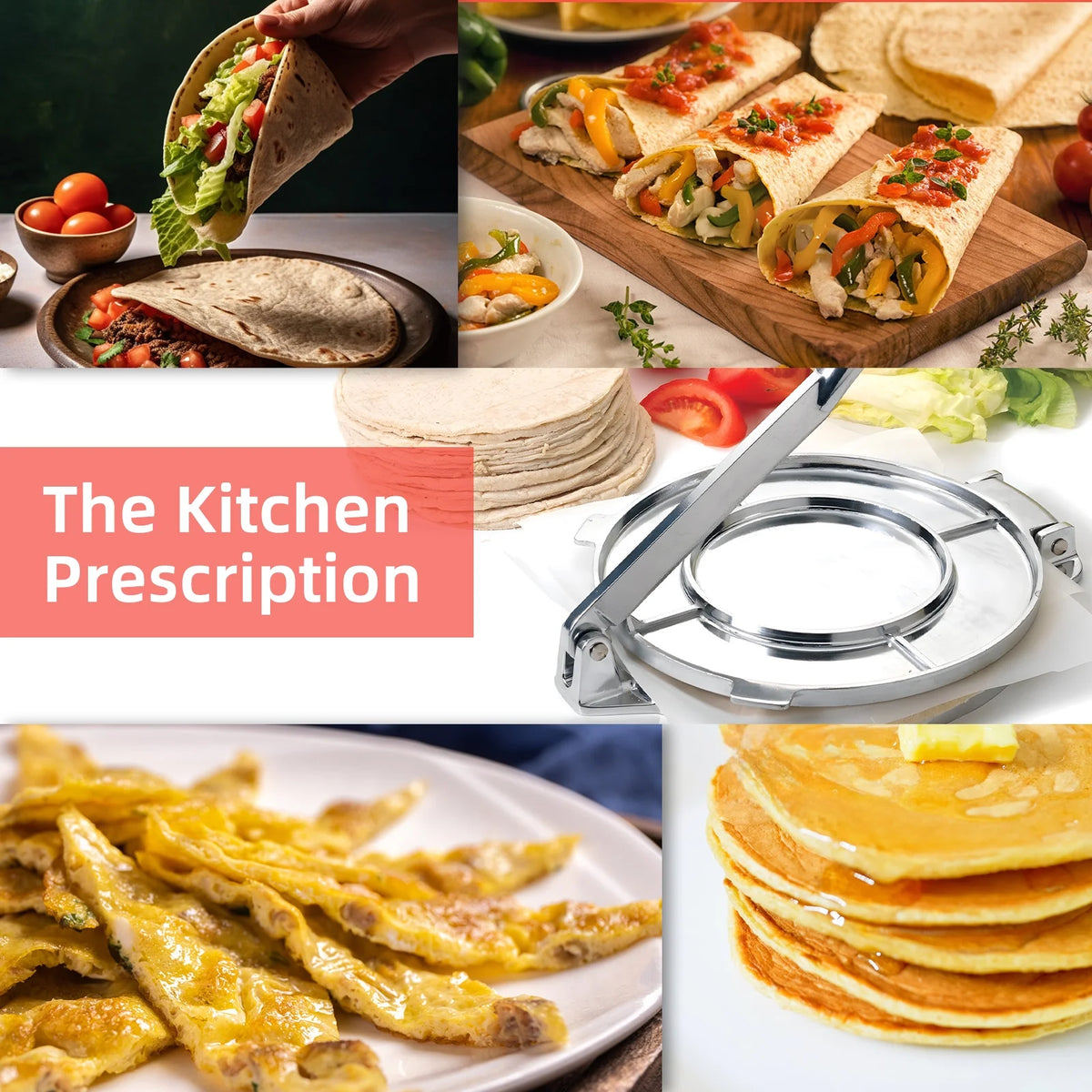 8 inch Heavy Duty Aluminum Alloy Tortilla Press U54683