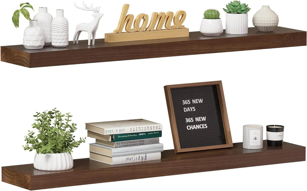 36 Inch Long Wood Floating Shelves Set of 2 E77033