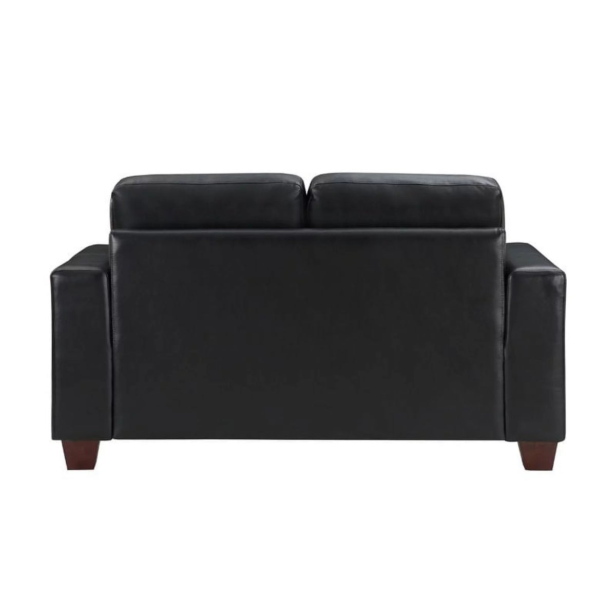Black Faux Leather Loveseat Y896657