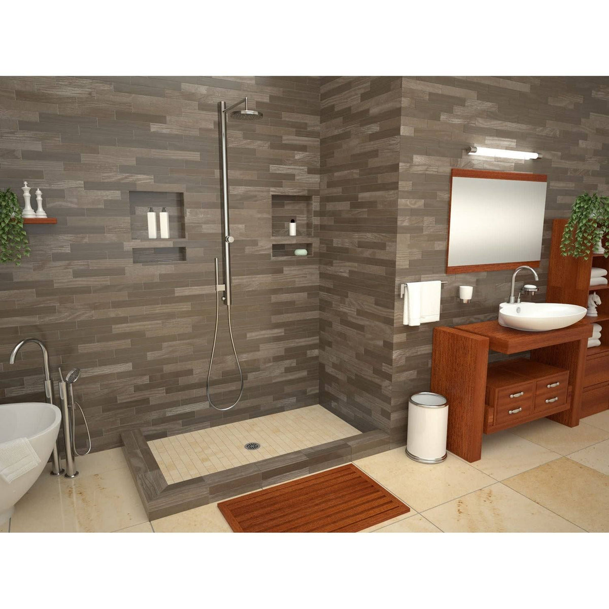 48x22 Double Threshold Shower Base with Drain Plate G431497