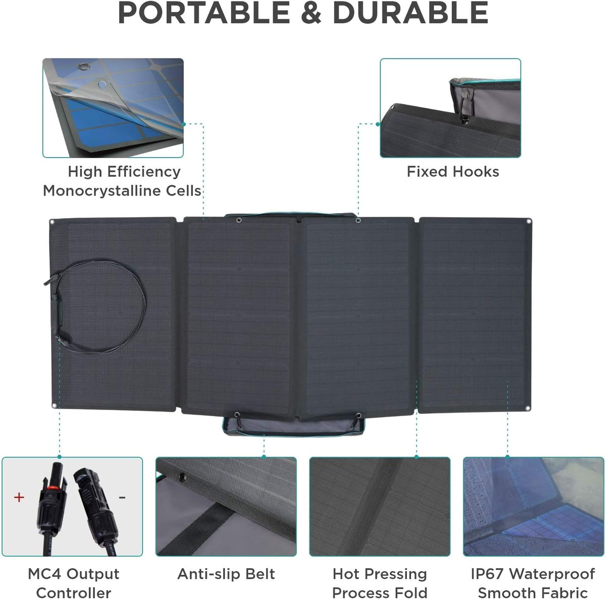 Portable Power Station 720Wh with 160W Solar Panel D4744