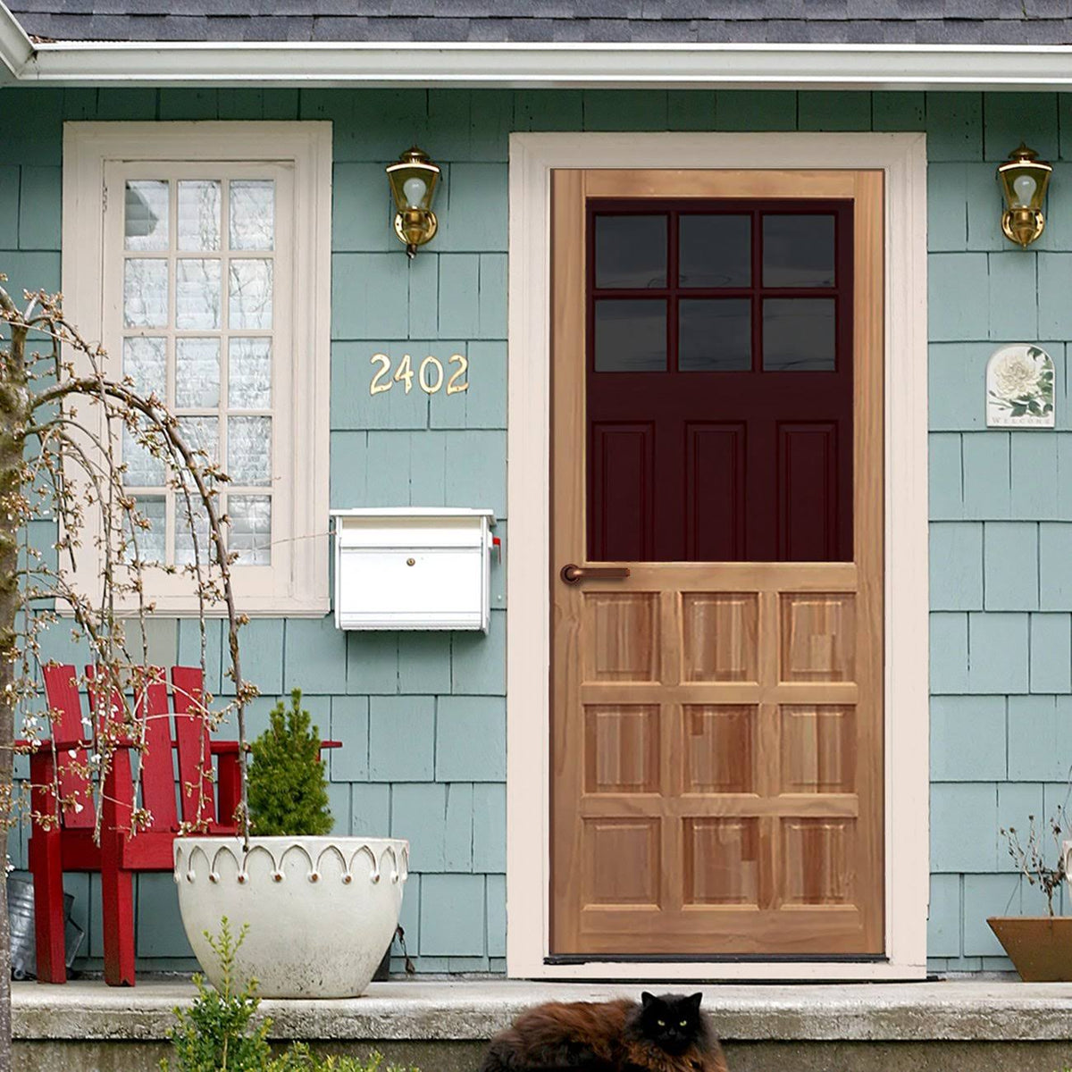 9 Panel Wood Screen Door O861