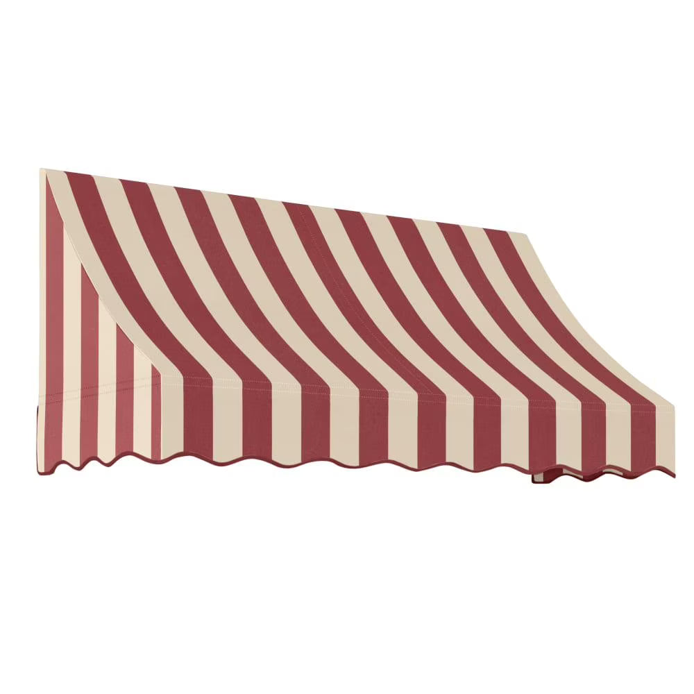 Burgundy/Tan Stripe Acrylic Fixed Awning K87283