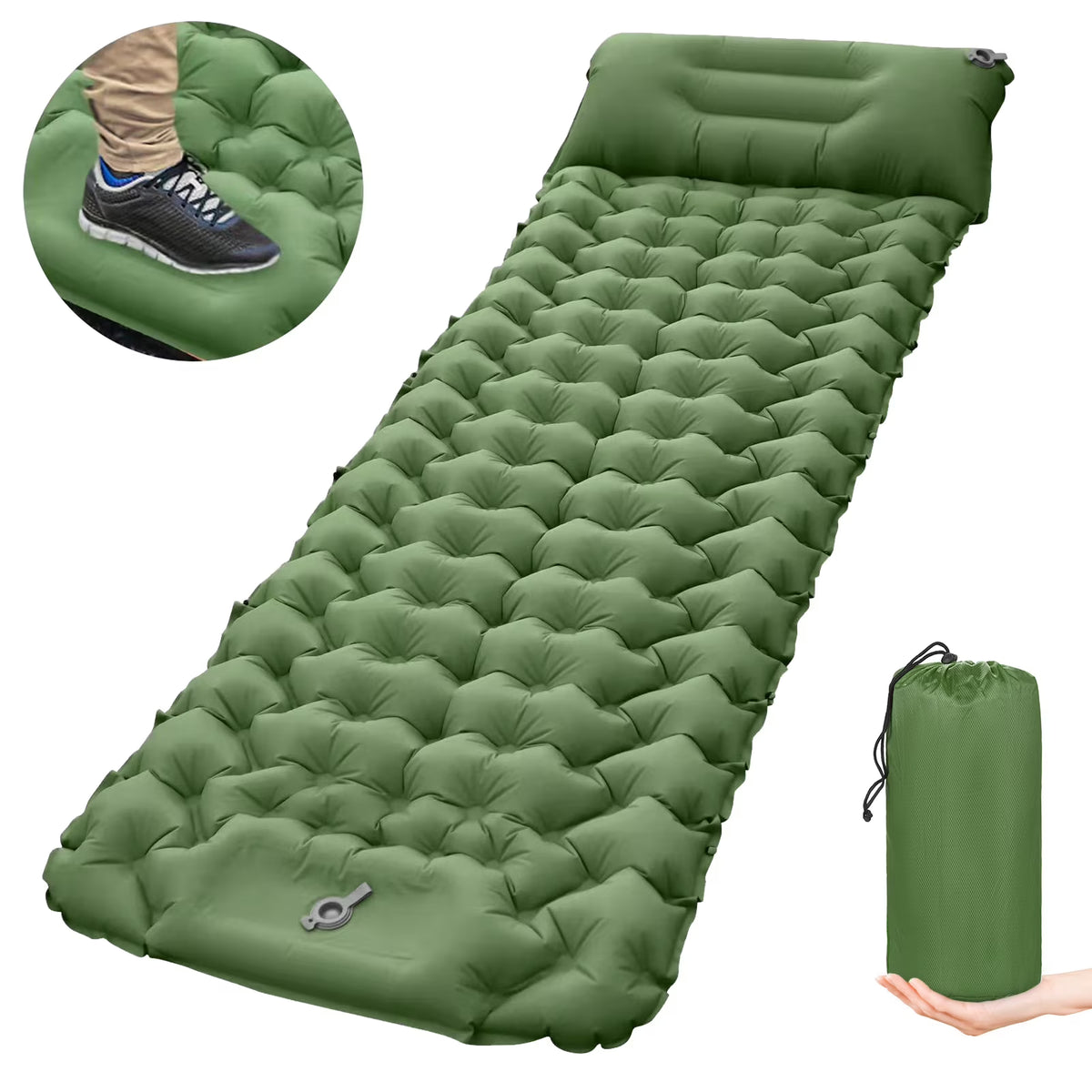 Ultralight Inflatable Camping Sleeping Pad with Pillow and Built in Pump S210721
