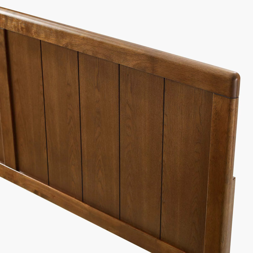 King Size Brown Walnut Wood Headboard X22855
