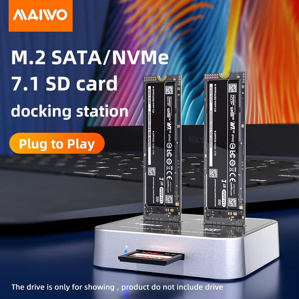 Portable Dual Bay M.2 NVME Docking Station W215