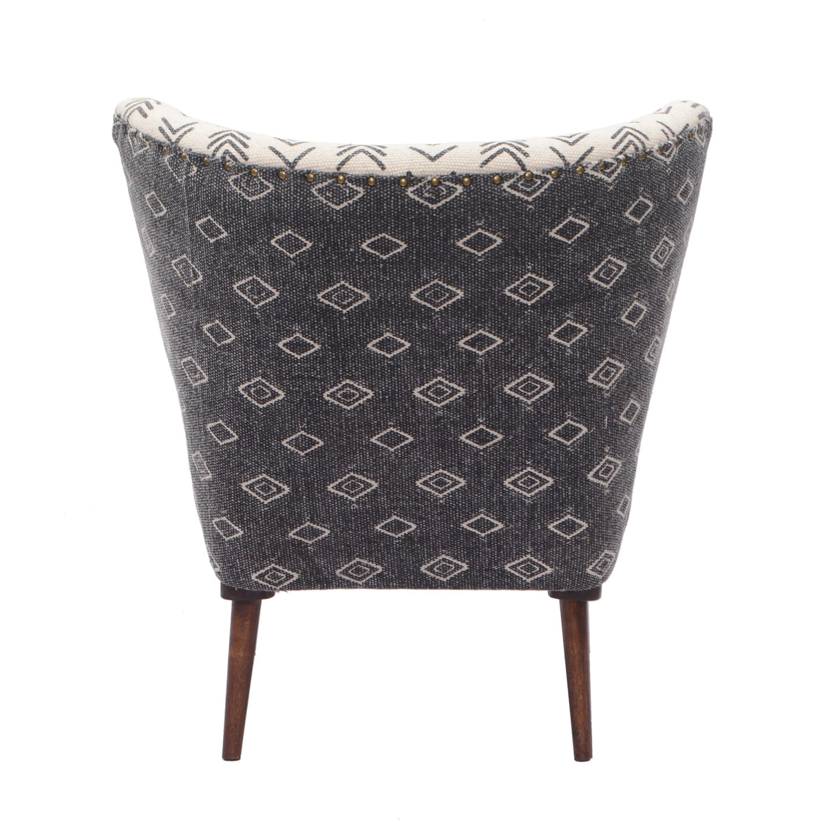 Cream Charcoal Accent Chair with Wooden Legs O607586