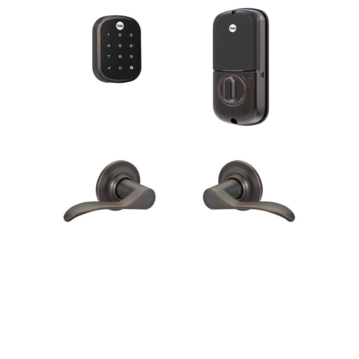 Z-Wave Plus Touchscreen Deadbolt with Passage Levers W26344