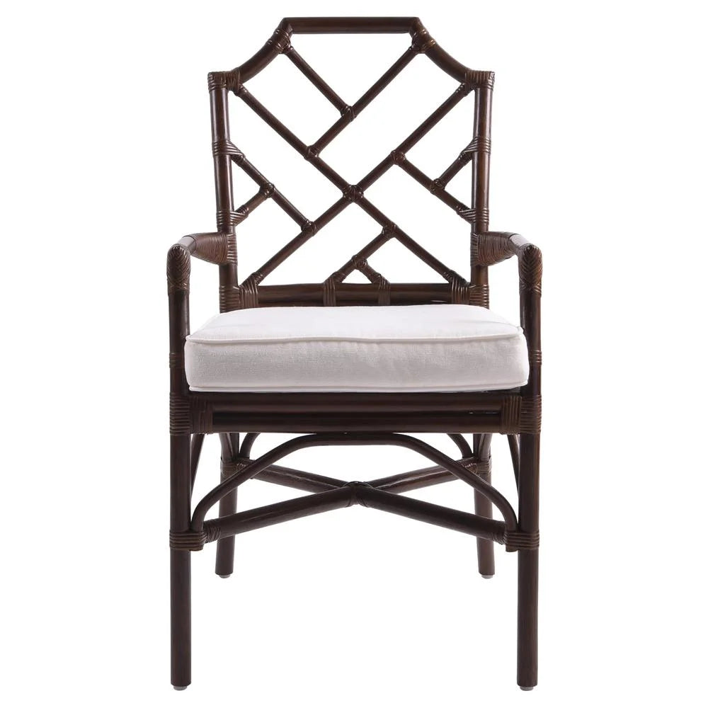 Fabric and Rattan Arm Chair R522
