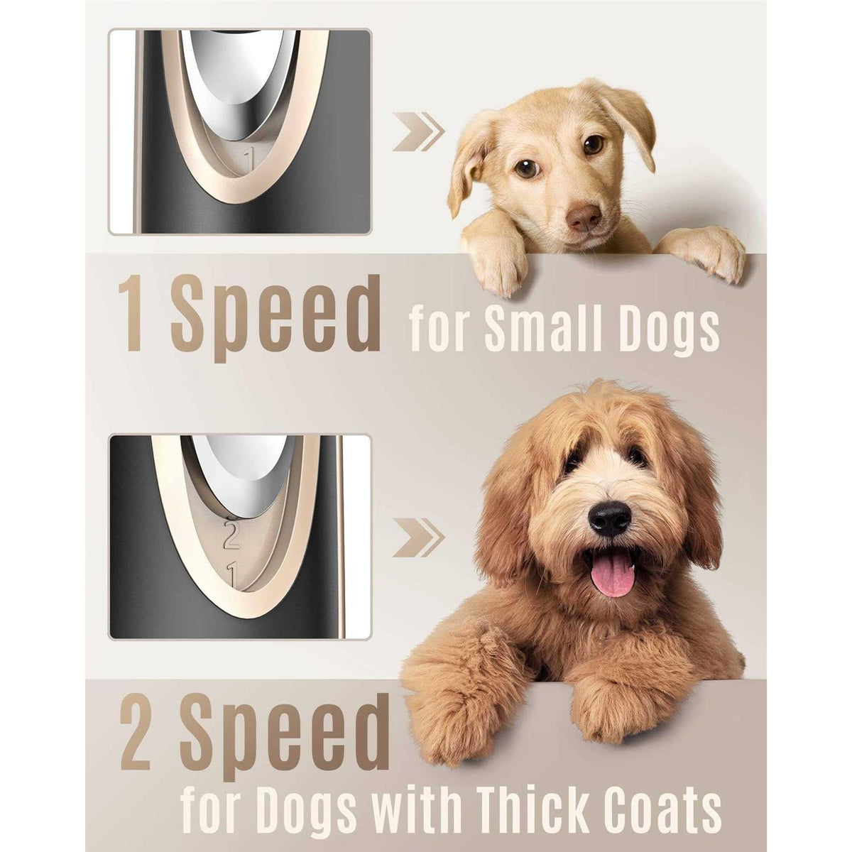 Low Noise 2-Speed Rechargeable Cordless Dog Clippers F38831